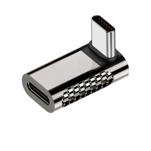 Adaptateur en alliage de zinc 100 W Type-C mâle vers Type-C femelle 20 Gbit/s, style : angle vertical SH820212-20